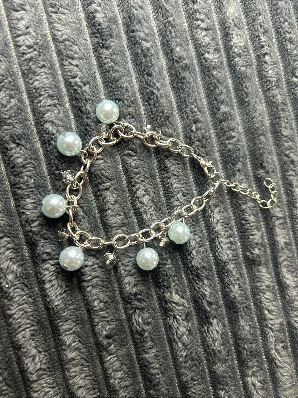 Silver Tone Chain Link Charm Bracelet